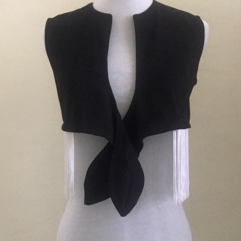 Crop Fringe Vest XS
